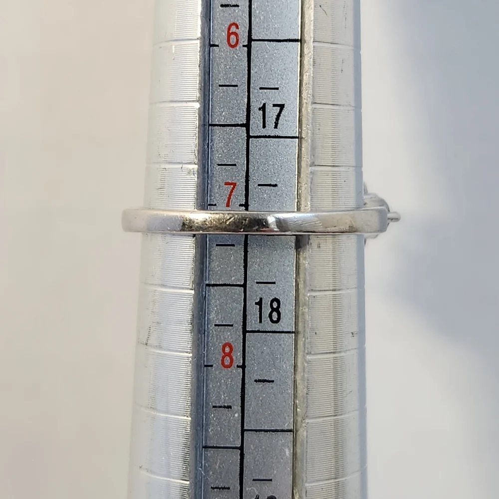 Genuine 2.05ct NATURAL Fiery Ethiopian Opal Wht Zircon 925 Ring Sz 7 VTG - Picture 14 of 15